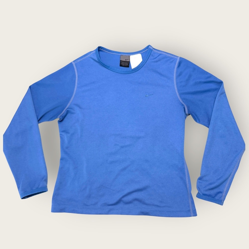 Womens Nike Dri-FIT Long Sleeve Top Performance Blue Small S